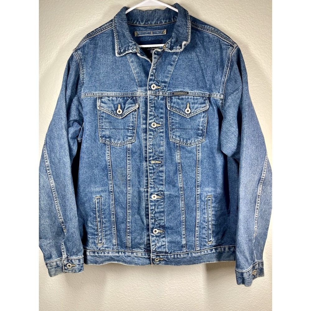 Nautica Mens Jeans Company Denim Jean Trucker Jacket Sz XL VTG 90s USA